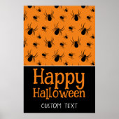 Spiders Happy Halloween Black Orange Individuelle Poster (Vorne)