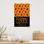 Spiders Happy Halloween Black Orange Individuelle Poster (Küche)