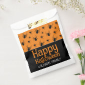 Spiders Happy Halloween Party Black Orange Custom Geschenktütchen (Versiegelt)