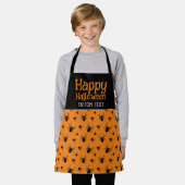 Spiders Happy Halloween Party Black Orange Custom Schürze (Getragen)