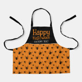 Spiders Happy Halloween Party Black Orange Custom Schürze (Vorderseite)