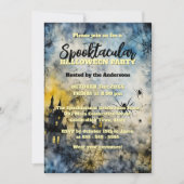 Spiders Haunted House Spooktacular Halloween Party Einladung (Vorderseite)