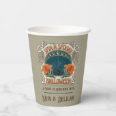 Spiders & Lilies Spooky Halloween Personalisiert Pappbecher (Rückseite)