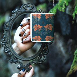 Spiders & Lilies Spooky Halloween Vintages Muster Kaffeetasse