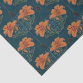 Spiders & Lilies Spooky Halloween Vintages Muster Seidenpapier (Detail)