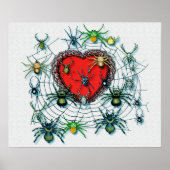 Spiders On My Heart Canvas Print Poster (Vorne)