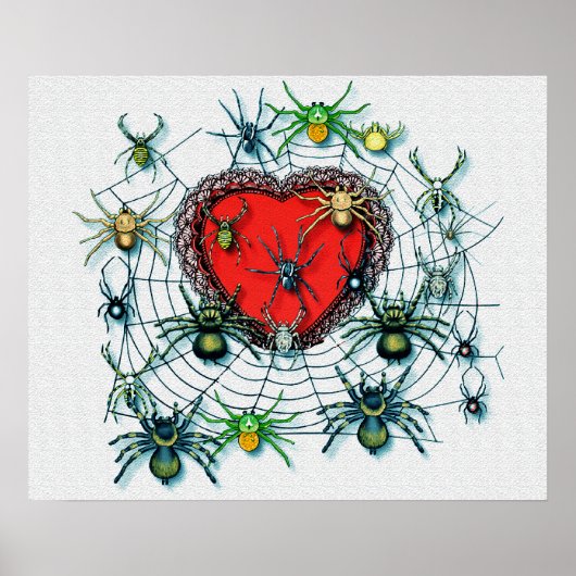 Spiders On My Heart Canvas Print Poster (Vorne)