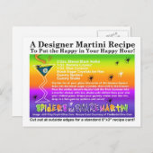 Spiders & Snake Halloween Martini Rezept Postkarte (Vorne/Hinten)