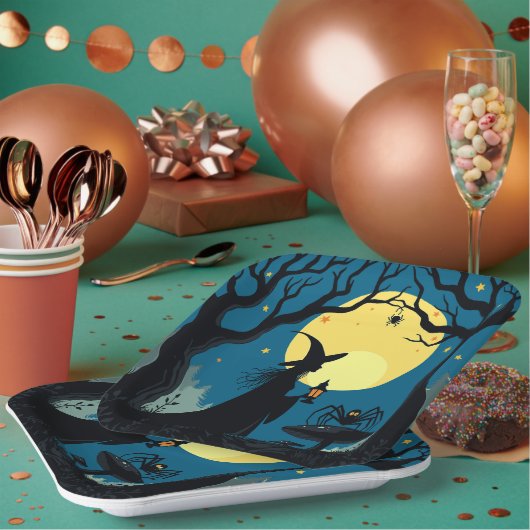 Spiders, Toadstools and Witches Pappteller (Multi)