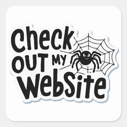 Spider's Web Design - 'Karo aus meiner Website' Pu Quadratischer Aufkleber (Vorderseite)