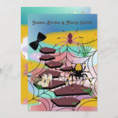 Spiders web Noble Shoes Path Bow Krawatte Hochzeit Einladung (Vorne/Hinten)