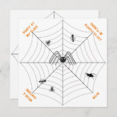 Spider's Web-Party an My Place - Party Einladung (Vorne/Hinten)
