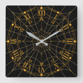 Spiderweb Acrylic Wall Clock Quadratische Wanduhr (Vorderseite)