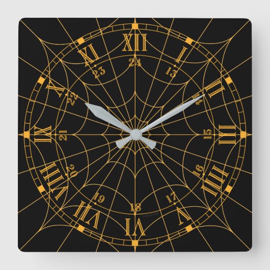 Spiderweb Acrylic Wall Clock Quadratische Wanduhr (Vorderseite)