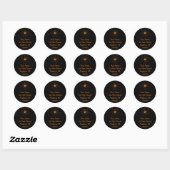 Spiderweb Address Label (orange / schwarz) Runder Aufkleber (Blatt)