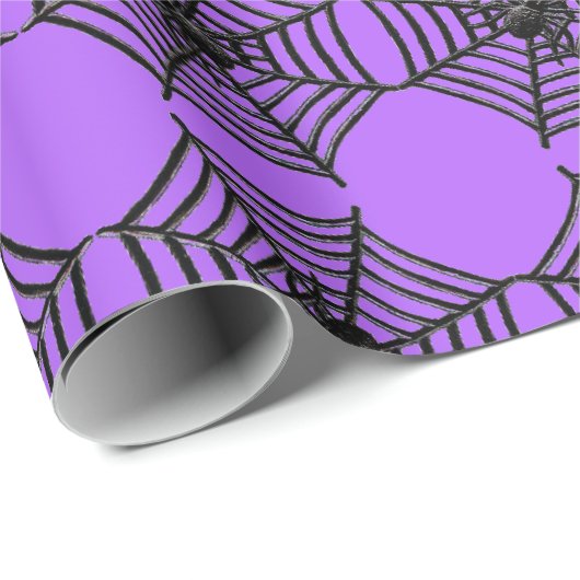 Spiderweb auf Lila Halloween-Handwerk oder Geschen Geschenkpapier (Rolleneckpunkt)