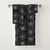 Spiderweb Black and White Halloween Badhandtuch Set (Insitu)
