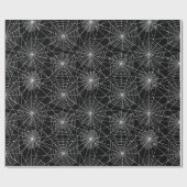 Spiderweb Black and White Halloween Geschenkpapier (Flach)