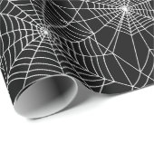 Spiderweb Black and White Halloween Geschenkpapier (Rolleneckpunkt)