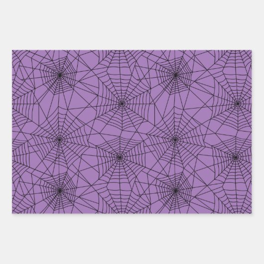 Spiderweb Black and White Halloween Geschenkpapier Set (Vorderseite 3)