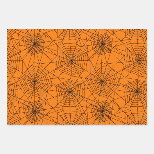Spiderweb Black and White Halloween Geschenkpapier Set (Vorderseite 2)