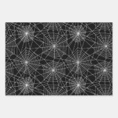 Spiderweb Black and White Halloween Geschenkpapier Set (Vorderseite)