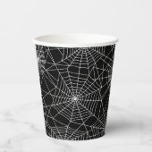 Spiderweb Black and White Halloween Pappbecher (Vorderseite)