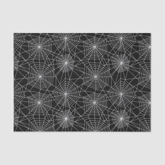 Spiderweb Black and White Halloween Seidenpapier (Vorderseite)