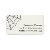 Spiderweb Black and White Rücksendeadresse Adressaufkleber (Vorne)