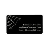 Spiderweb Black and White Rücksendeadresse Adressaufkleber (Vorne)