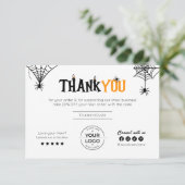 Spiderweb Candle Spooky Vibes Halloween Vielen Dan Dankeskarte (Stehend Vorderseite)