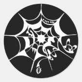 Spiderweb cobweb runder aufkleber (Vorderseite)