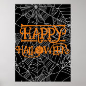 Spiderweb Crescent Moon Halloween Party Poster (Vorne)