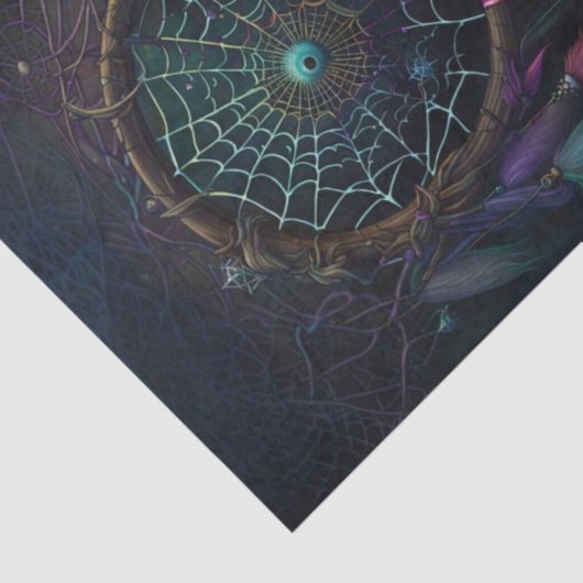 Spiderweb Dreamcatcher Bright Feather Decoupage Seidenpapier (Ausschnitt)