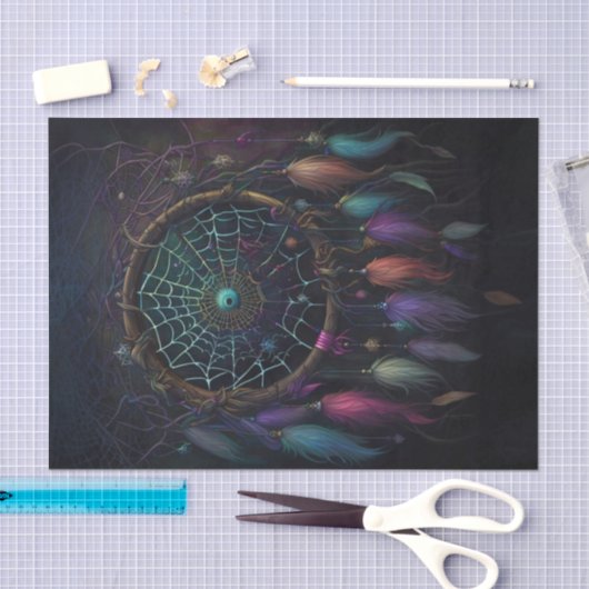Spiderweb Dreamcatcher Bright Feather Decoupage Seidenpapier (Handwerk)