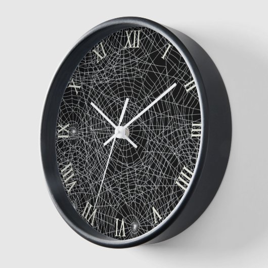 Spiderweb Dunkle Ästhetische Wall Uhr (Winkel)