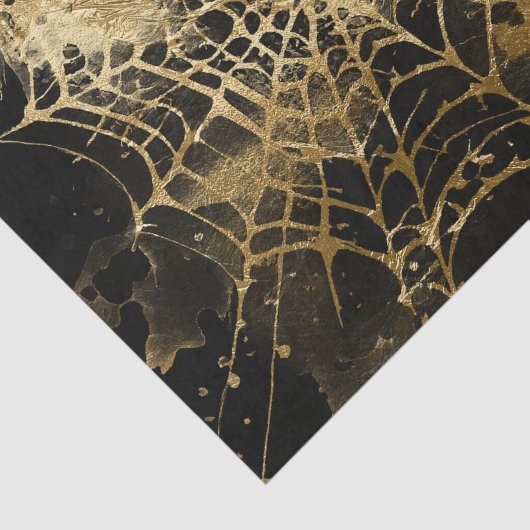 Spiderweb Elegance | Creepy Beautiful Gold Cobweb Seidenpapier (Ausschnitt)