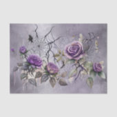Spiderweb Elegance | Creepy Beautiful Rosen floral Seidenpapier (Vorderseite)