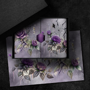 Spiderweb Elegance Creepy Beautiful Rosen floral Seidenpapier