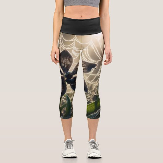 Spiderweb floral capri leggings (Vorderseite)