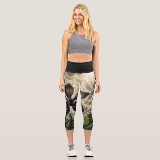 Spiderweb floral capri leggings (Vorderseite)
