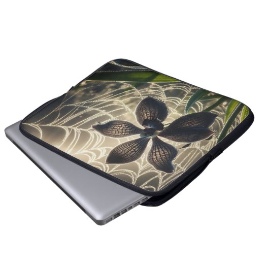 Spiderweb floral laptopschutzhülle (Vorne Knopf)