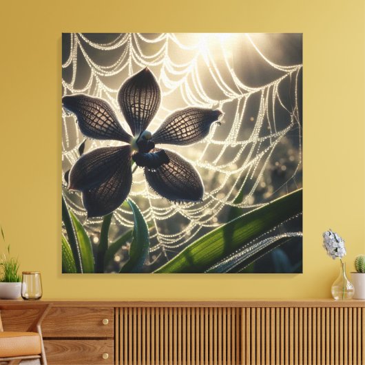 Spiderweb floral leinwanddruck (Insitu (Wohnzimmer))