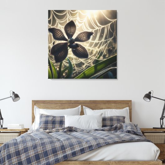 Spiderweb floral leinwanddruck (Insitu (Schlafzimmer))