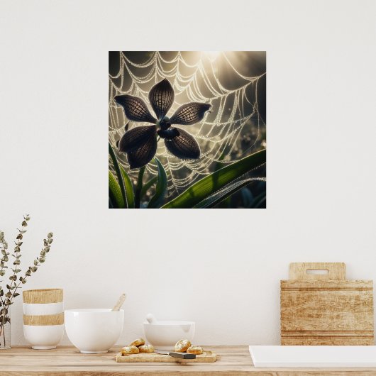 Spiderweb floral poster (Küche)