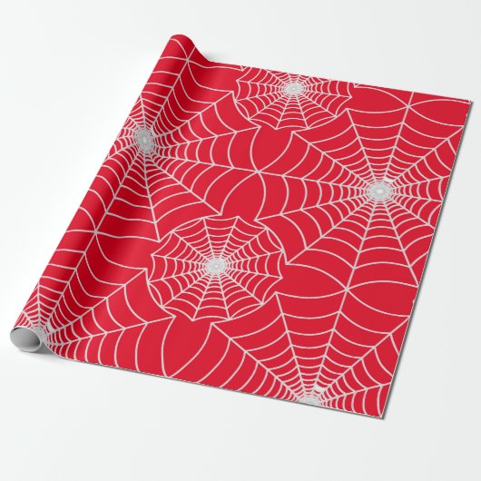SPiderWeb Gemustert Red Design Geschenkpapier (Ungerollt)
