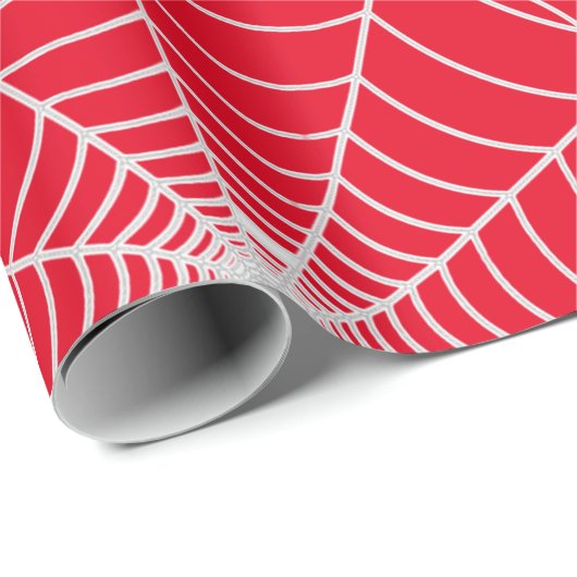 SPiderWeb Gemustert Red Design Geschenkpapier (Rolleneckpunkt)