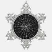 Spiderweb Goth Schneeflocken Zinn-Ornament (Vorderseite)