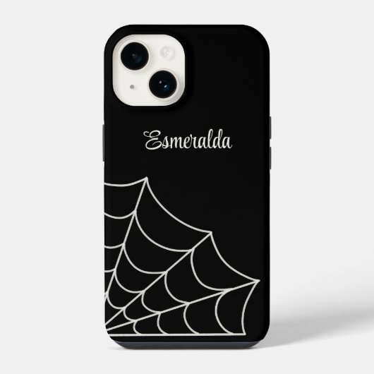 Spiderweb Goth Style Personalisiert iPhone Hülle (Rückseite)