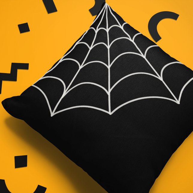 Spiderweb Graphic Black and White Kissen (Von Creator hochgeladen)